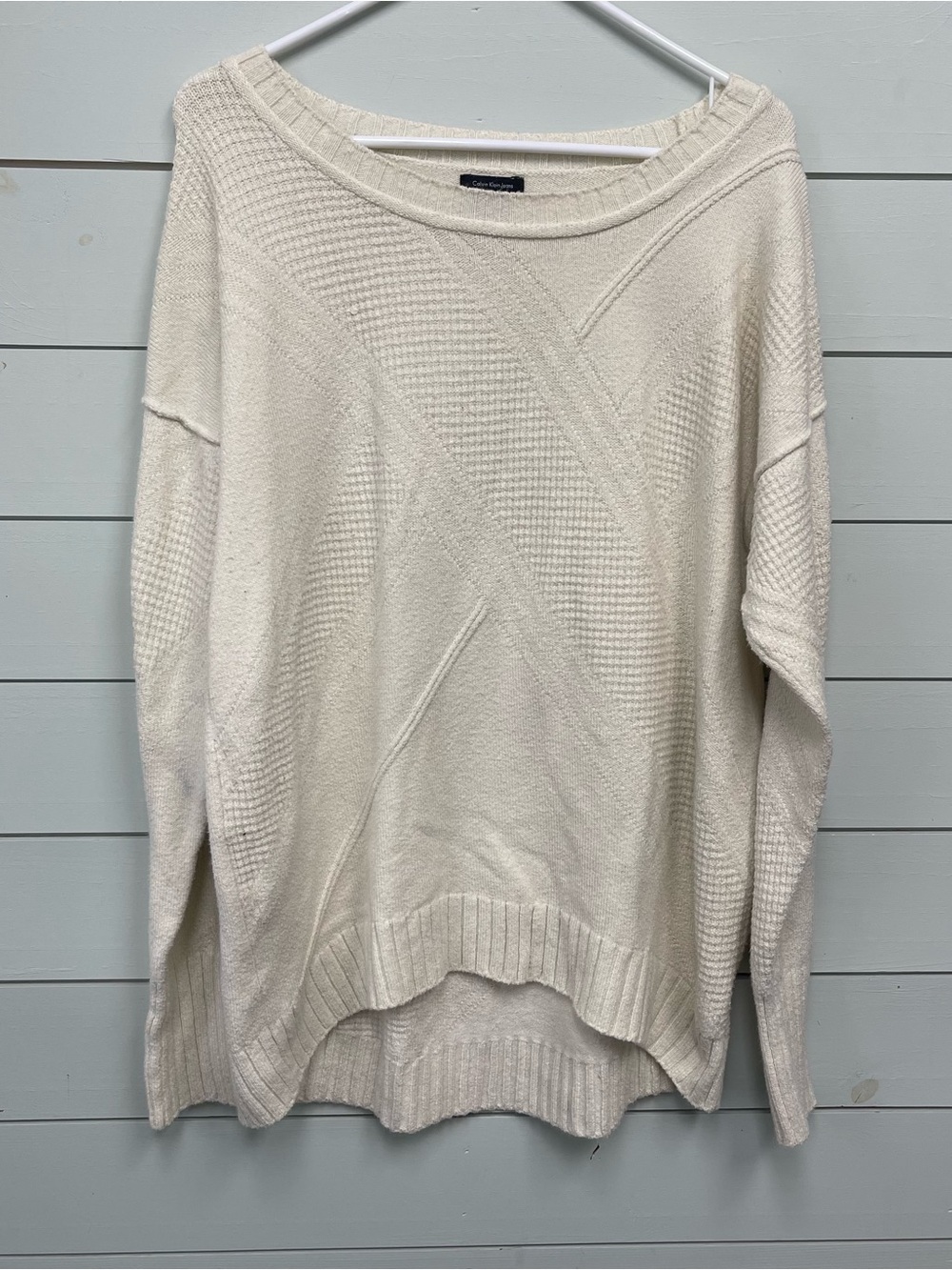 Calvin Klein Jeans cream sweater women's size XL